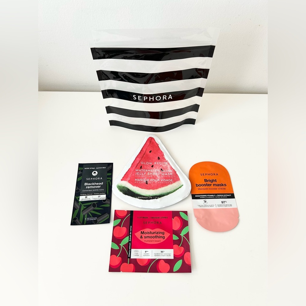 🌸Assorted Masks Sephora & Glow Recipe with Pouch